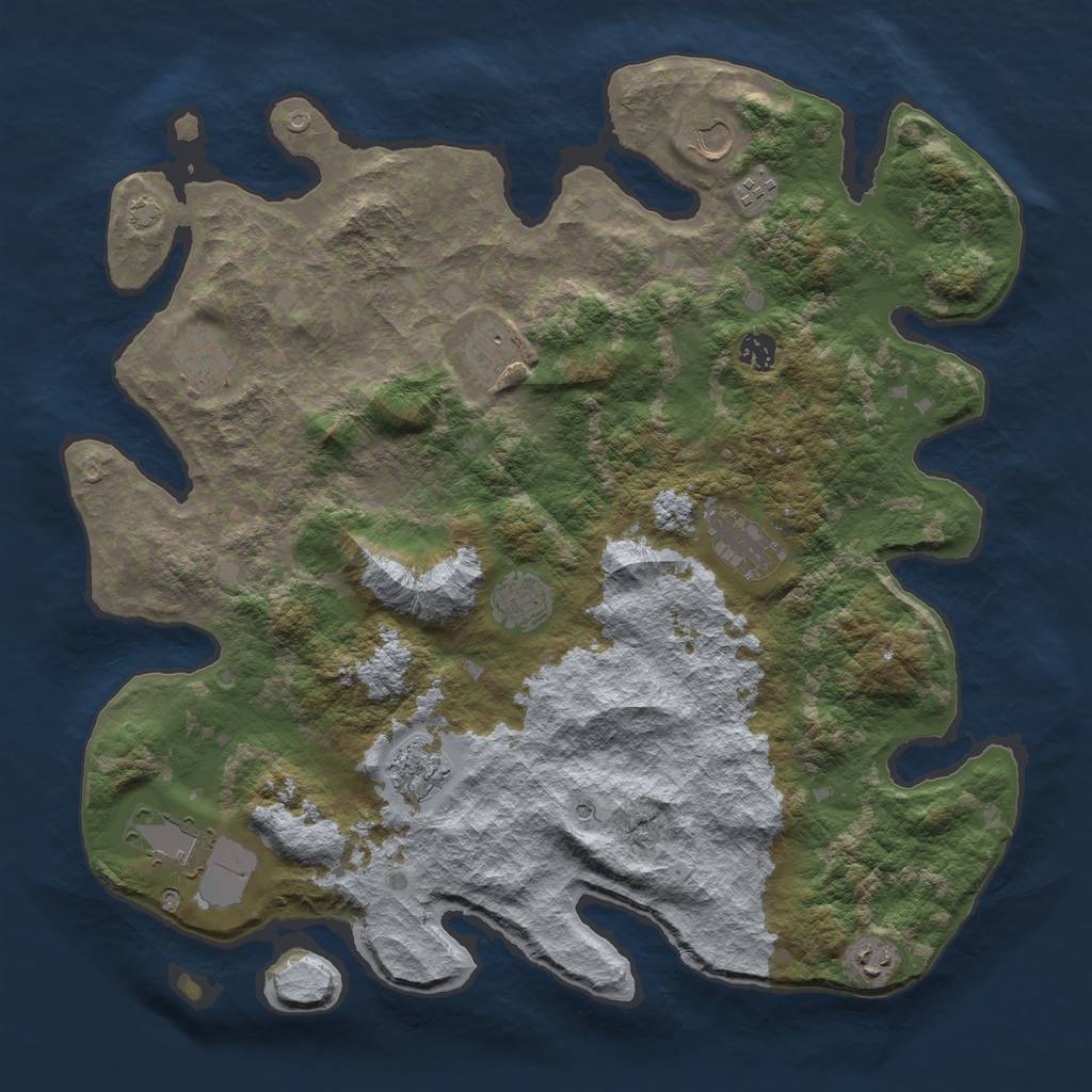 Rust Map: Barren, Size: 4300, Seed: 23380862, 14 Monuments