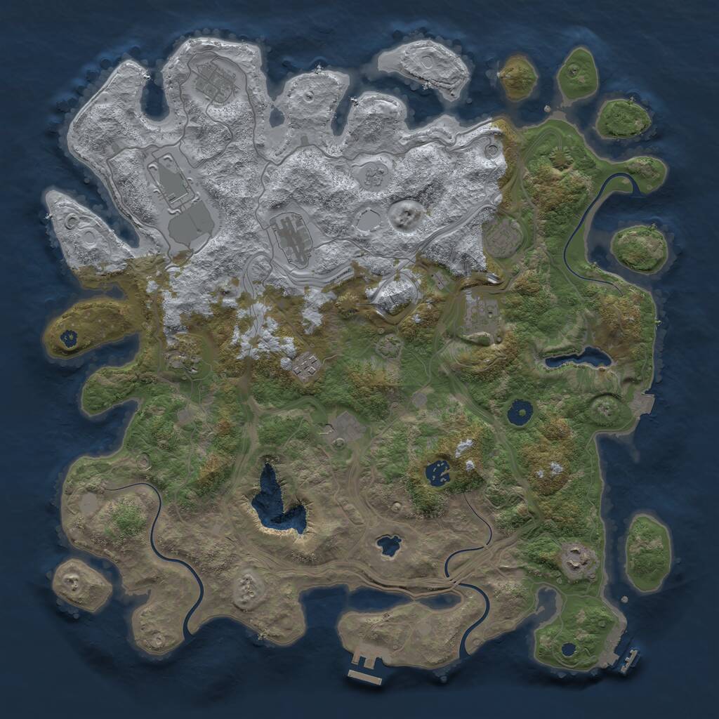 Rust Map: Procedural Map, Size: 4250, Seed: 4587055, 16 Monuments