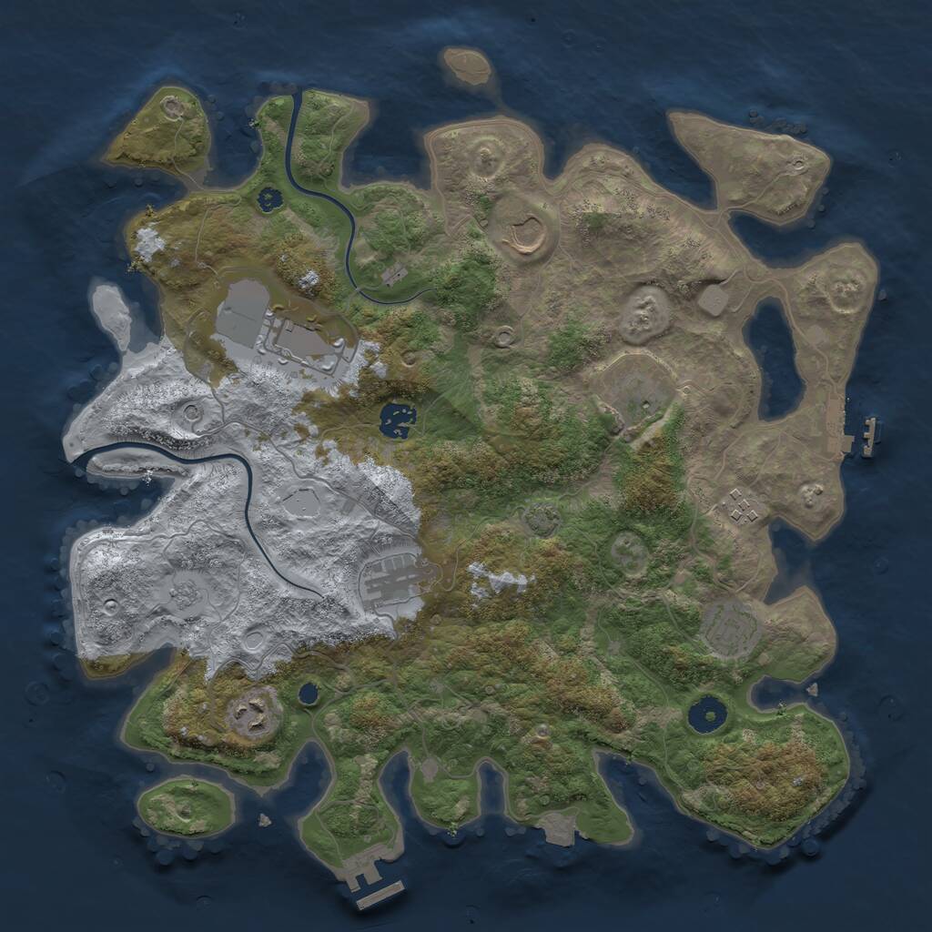 Rust Map: Procedural Map, Size: 3800, Seed: 40703310, 14 Monuments