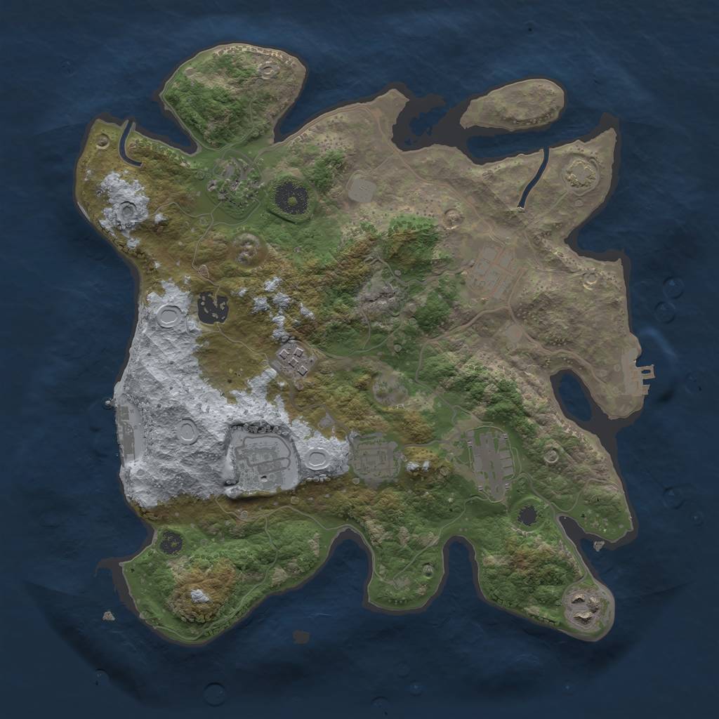 Rust Map: Procedural Map, Size: 3250, Seed: 5225648, 14 Monuments
