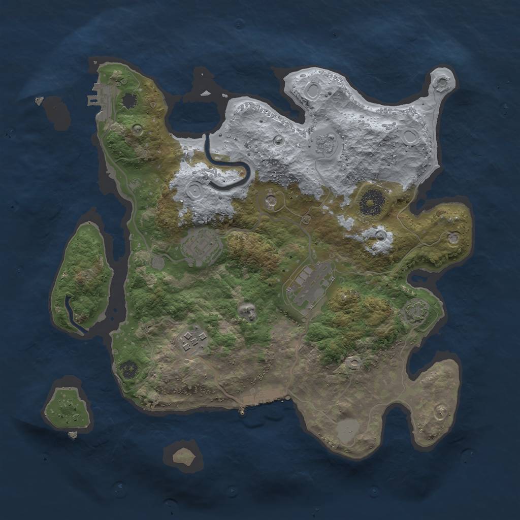 Rust Map: Procedural Map, Size: 3000, Seed: 611, 11 Monuments