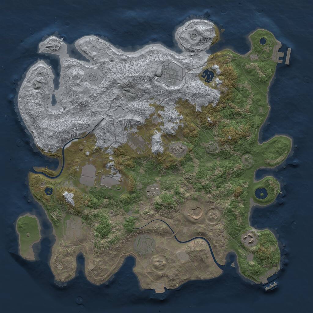 Rust Map: Procedural Map, Size: 3850, Seed: 88579784, 15 Monuments