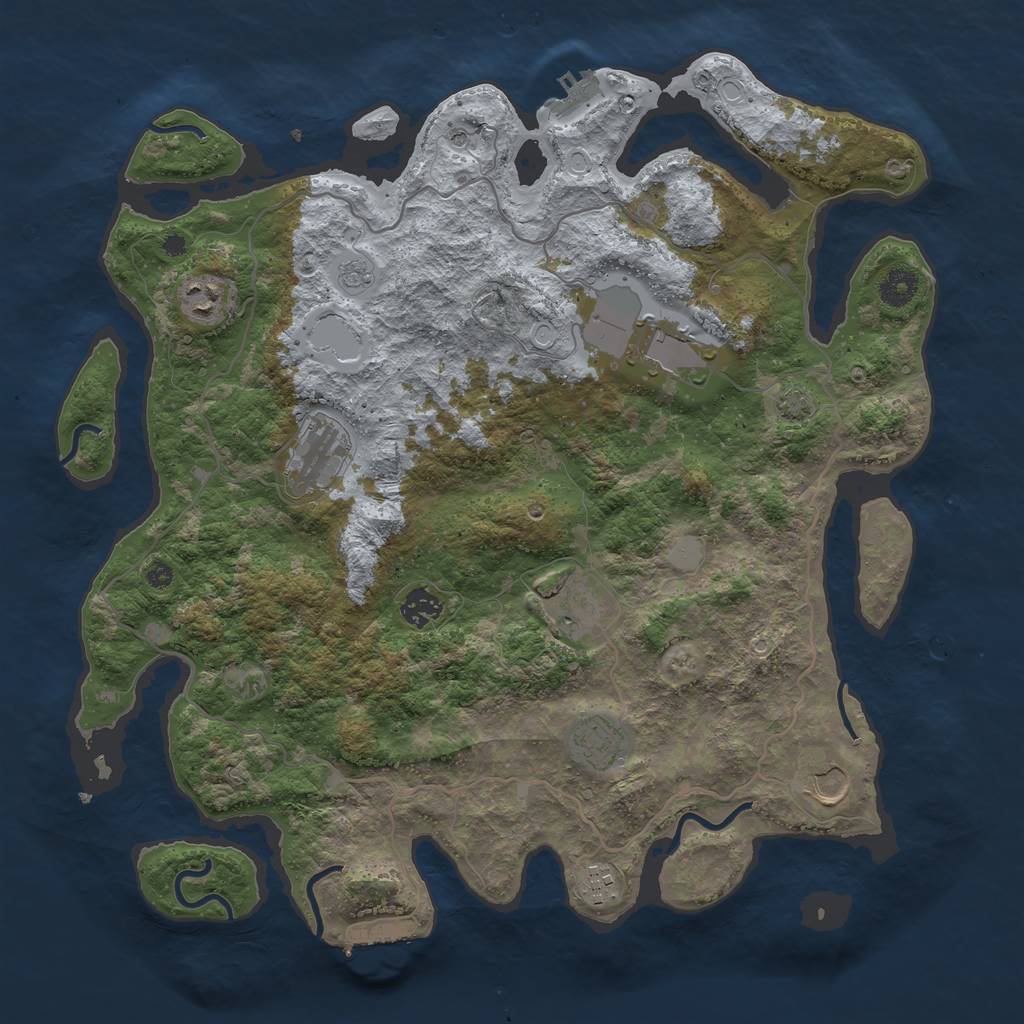 Rust Map: Procedural Map, Size: 4000, Seed: 74101222, 16 Monuments