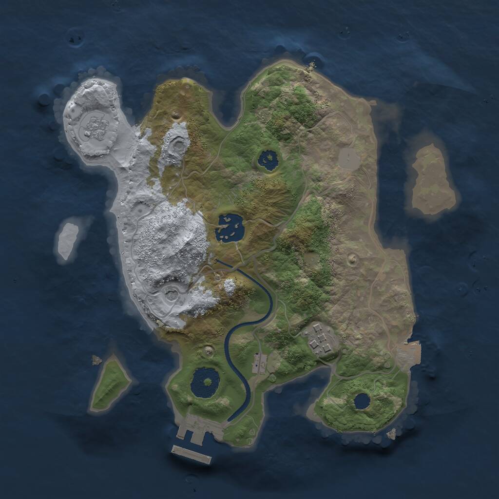 Rust Map: Procedural Map, Size: 2500, Seed: 865848487, 6 Monuments