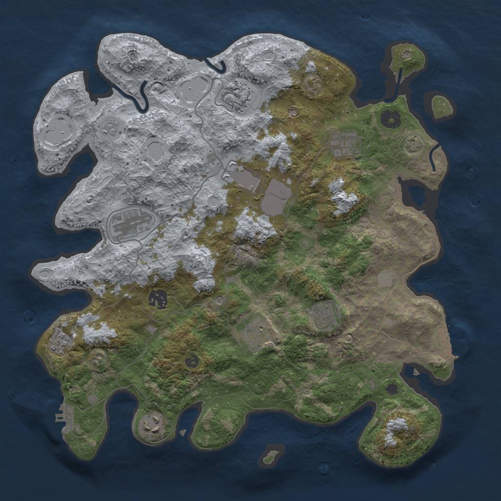 Rust Map: Procedural Map, Size: 3750, Seed: 85210242, 17 Monuments