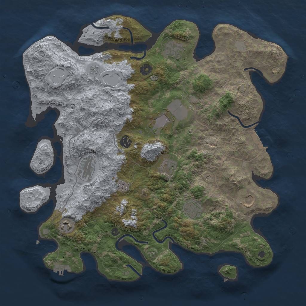 Rust Map: Procedural Map, Size: 3900, Seed: 92440935, 17 Monuments
