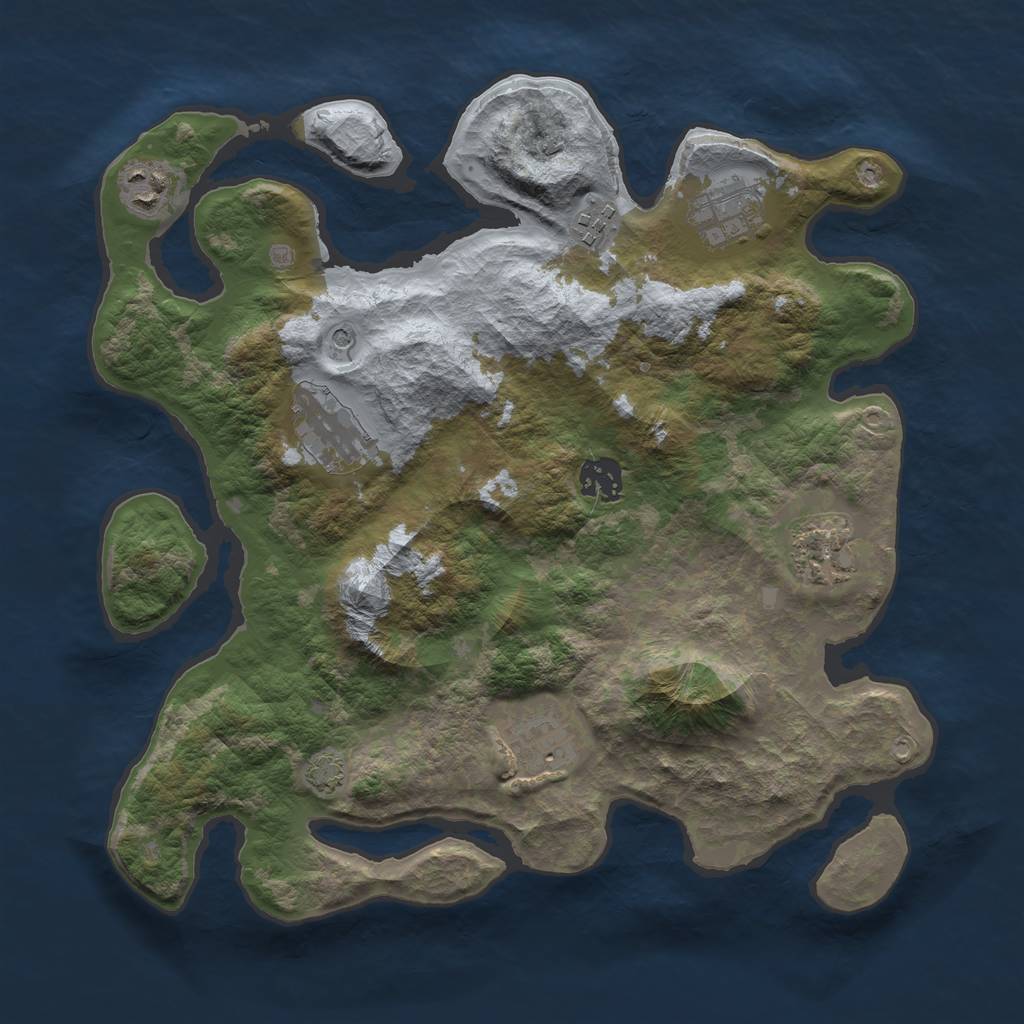 Rust Map: Barren, Size: 3400, Seed: 45112528, 11 Monuments