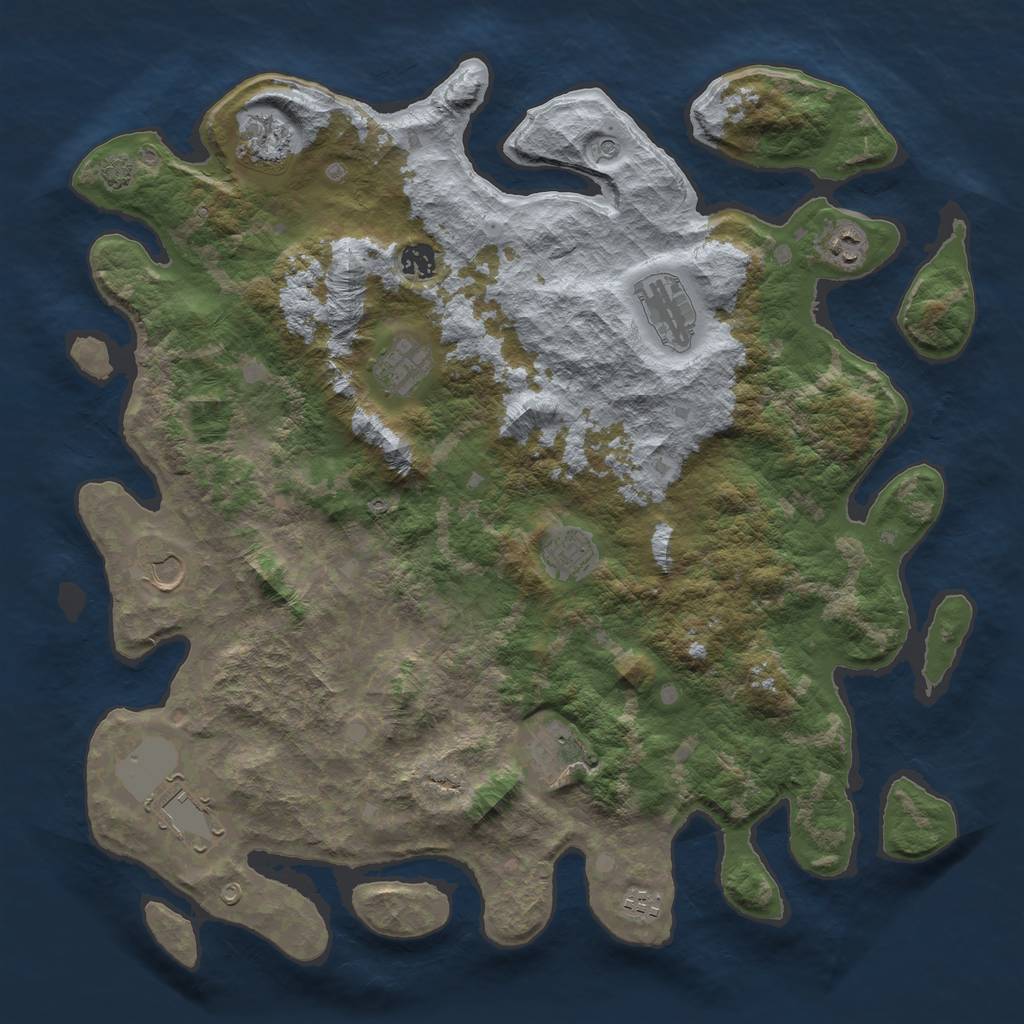 Rust Map: Barren, Size: 4300, Seed: 42718688, 14 Monuments