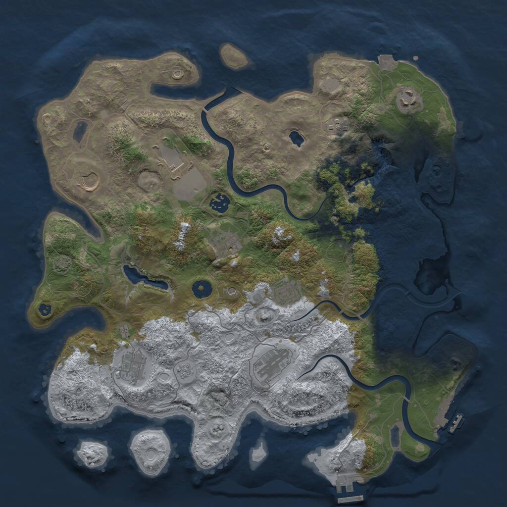 Rust Map: Procedural Map, Size: 4000, Seed: 18239500, 15 Monuments