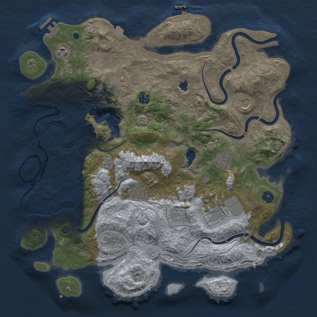 Rust Map: Procedural Map, Size: 4250, Seed: 5302, 16 Monuments