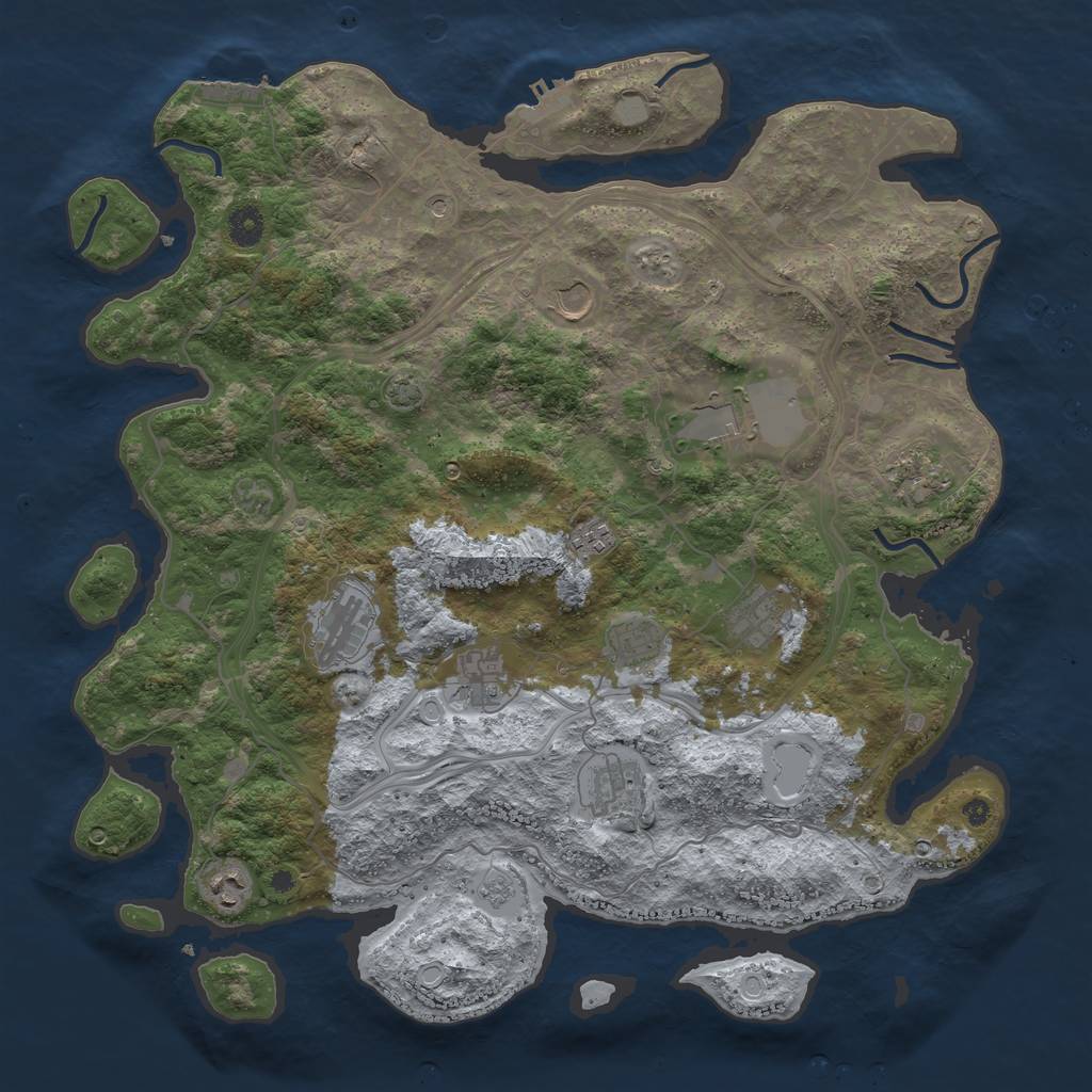 Rust Map: Procedural Map, Size: 4250, Seed: 5302, 18 Monuments