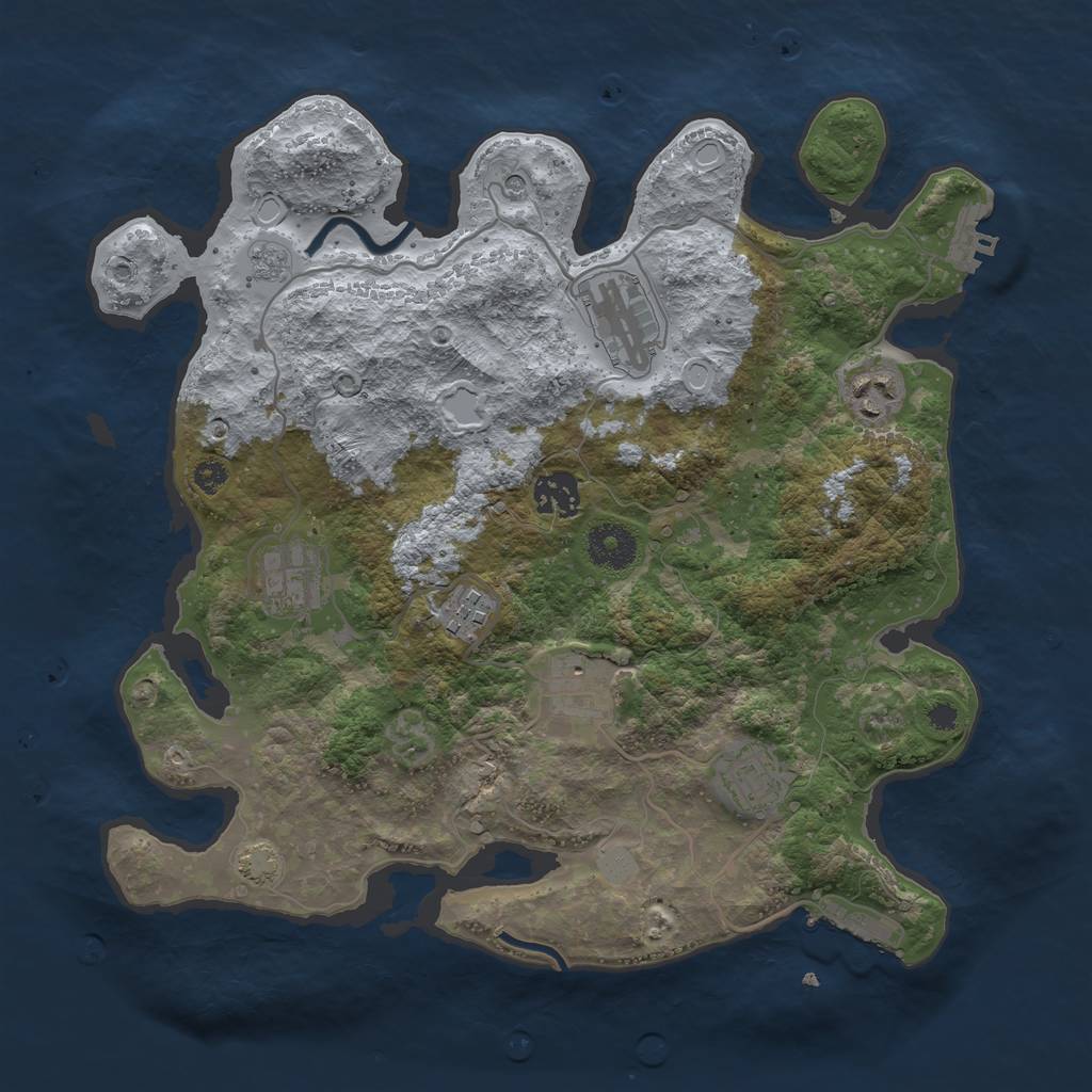 Rust Map: Procedural Map, Size: 3400, Seed: 57547259, 15 Monuments