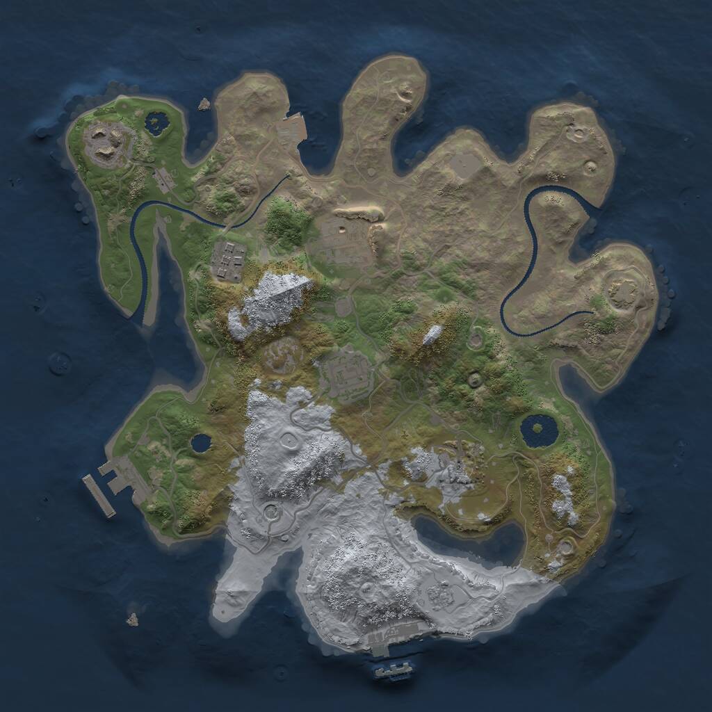 Rust Map: Procedural Map, Size: 3000, Seed: 106685299, 11 Monuments