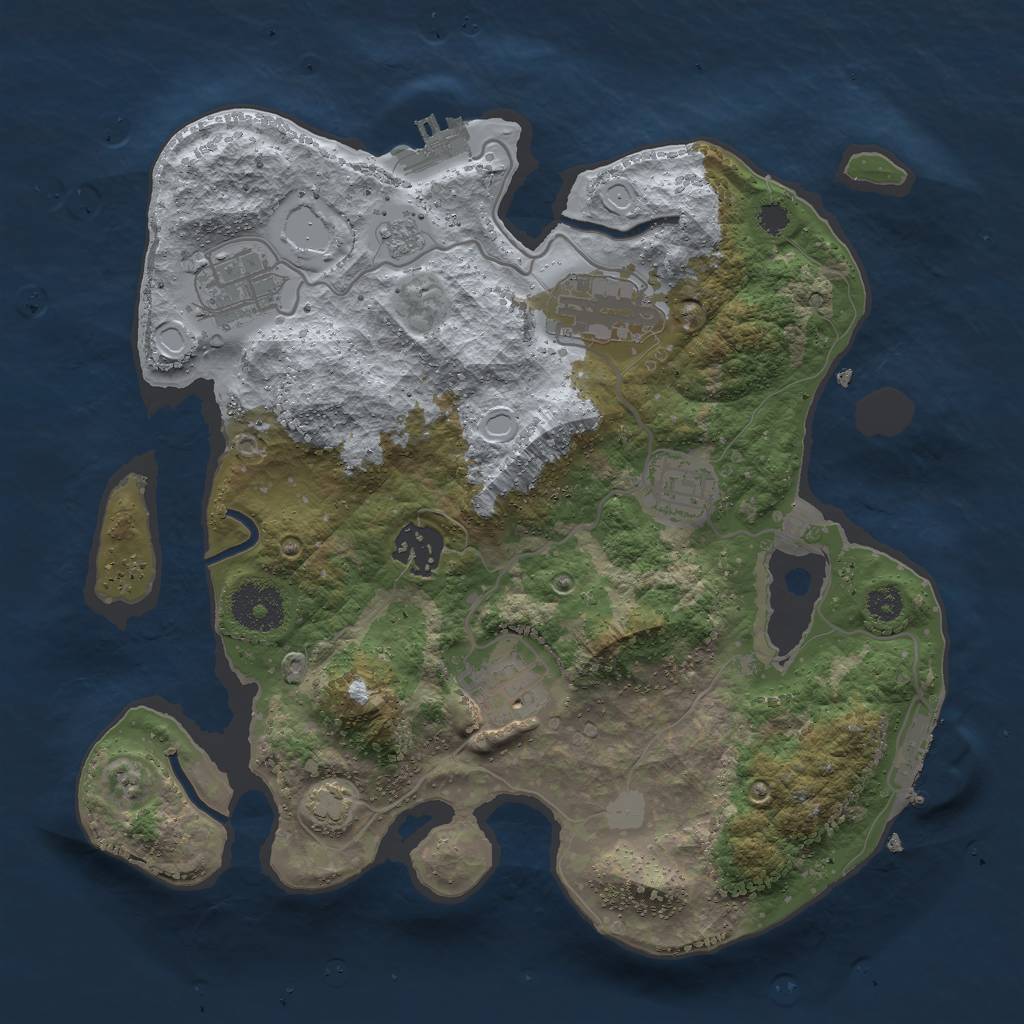 Rust Map: Procedural Map, Size: 3000, Seed: 130818927, 12 Monuments