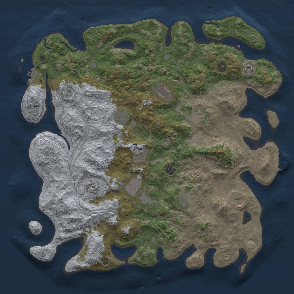 Rust Map: Procedural Map, Size: 4500, Seed: 1888653138, 19 Monuments