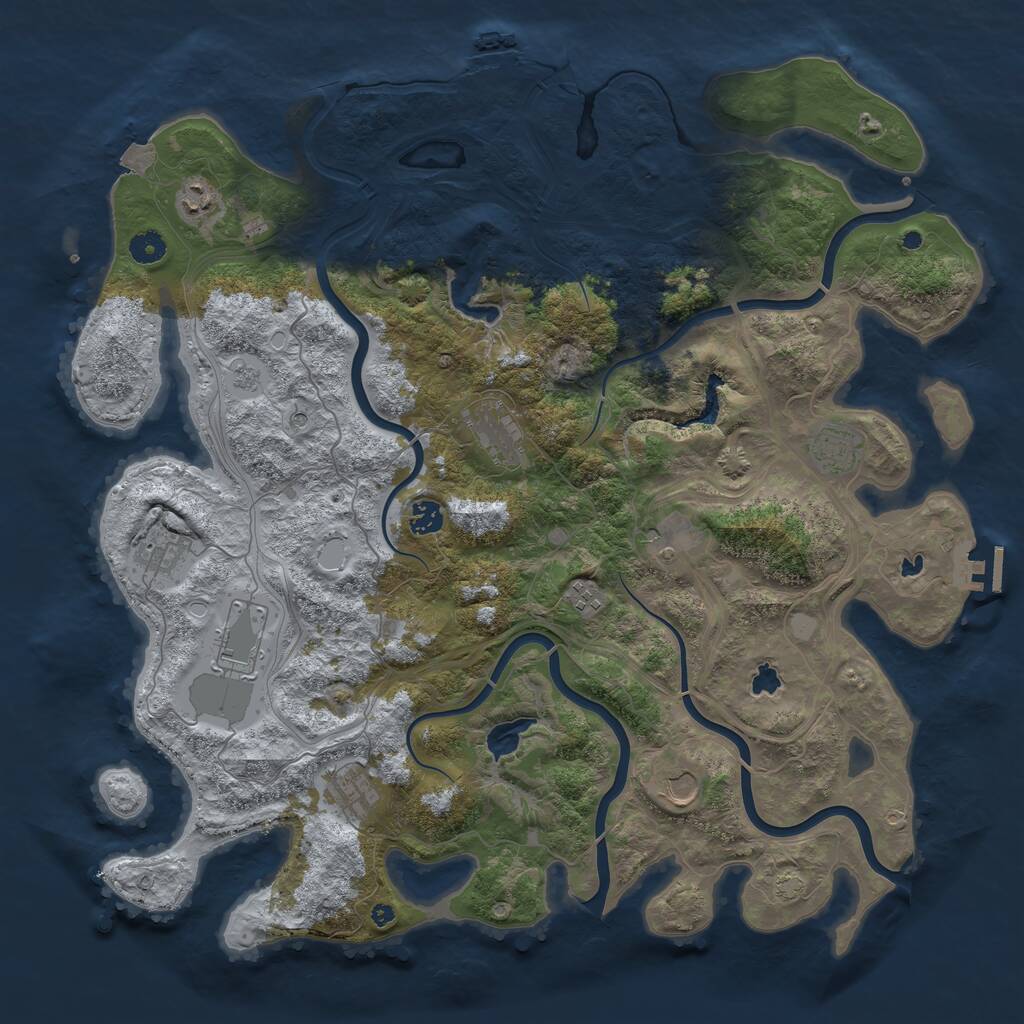 Rust Map: Procedural Map, Size: 4500, Seed: 1888653138, 16 Monuments