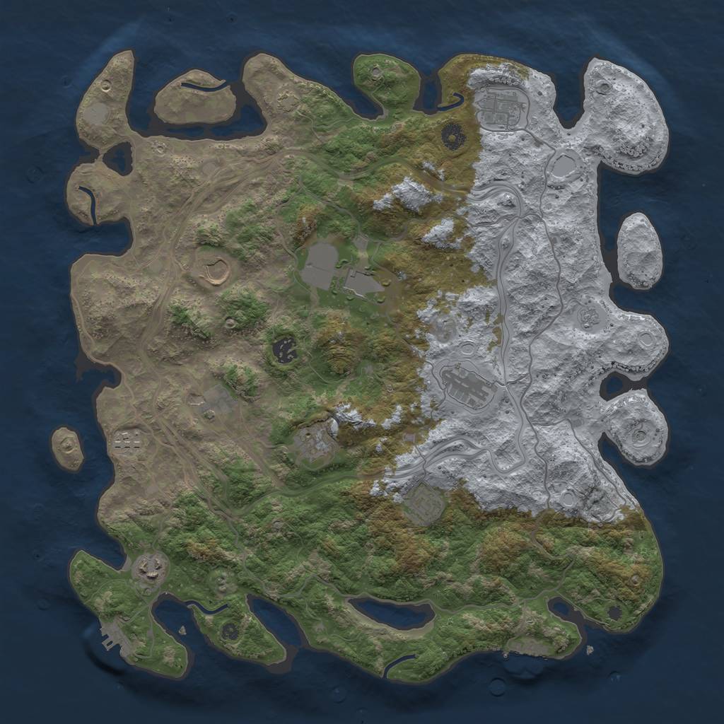 Rust Map: Procedural Map, Size: 4250, Seed: 69914482, 18 Monuments
