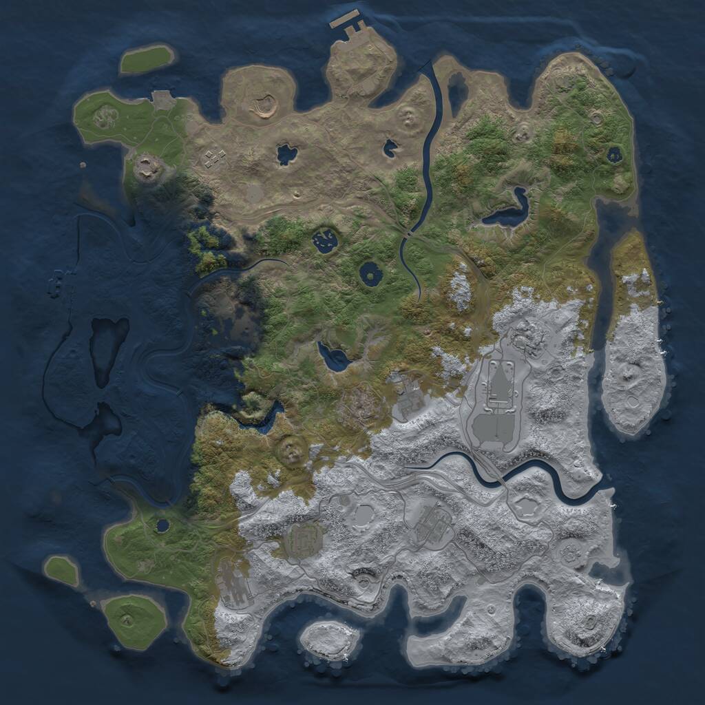 Rust Map: Procedural Map, Size: 4500, Seed: 346364, 17 Monuments