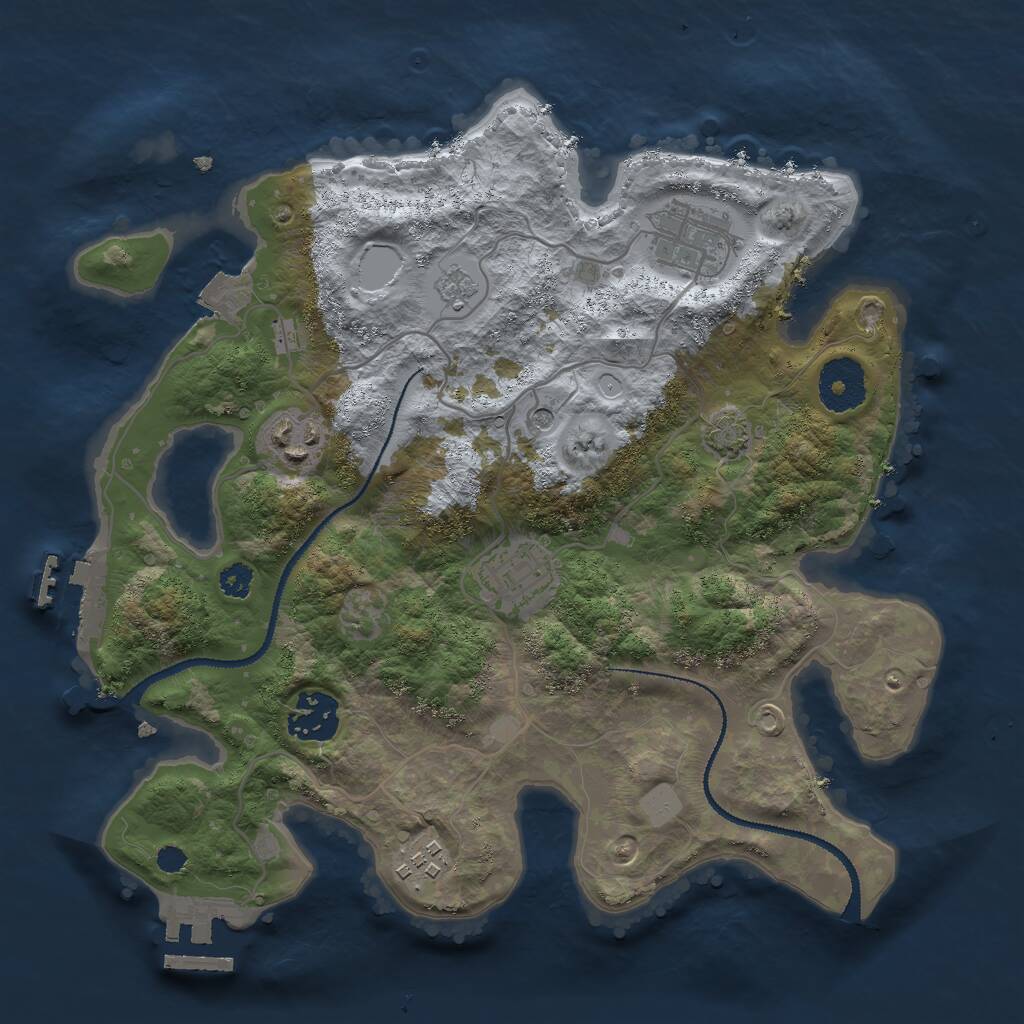 Rust Map: Procedural Map, Size: 3000, Seed: 6153675, 11 Monuments