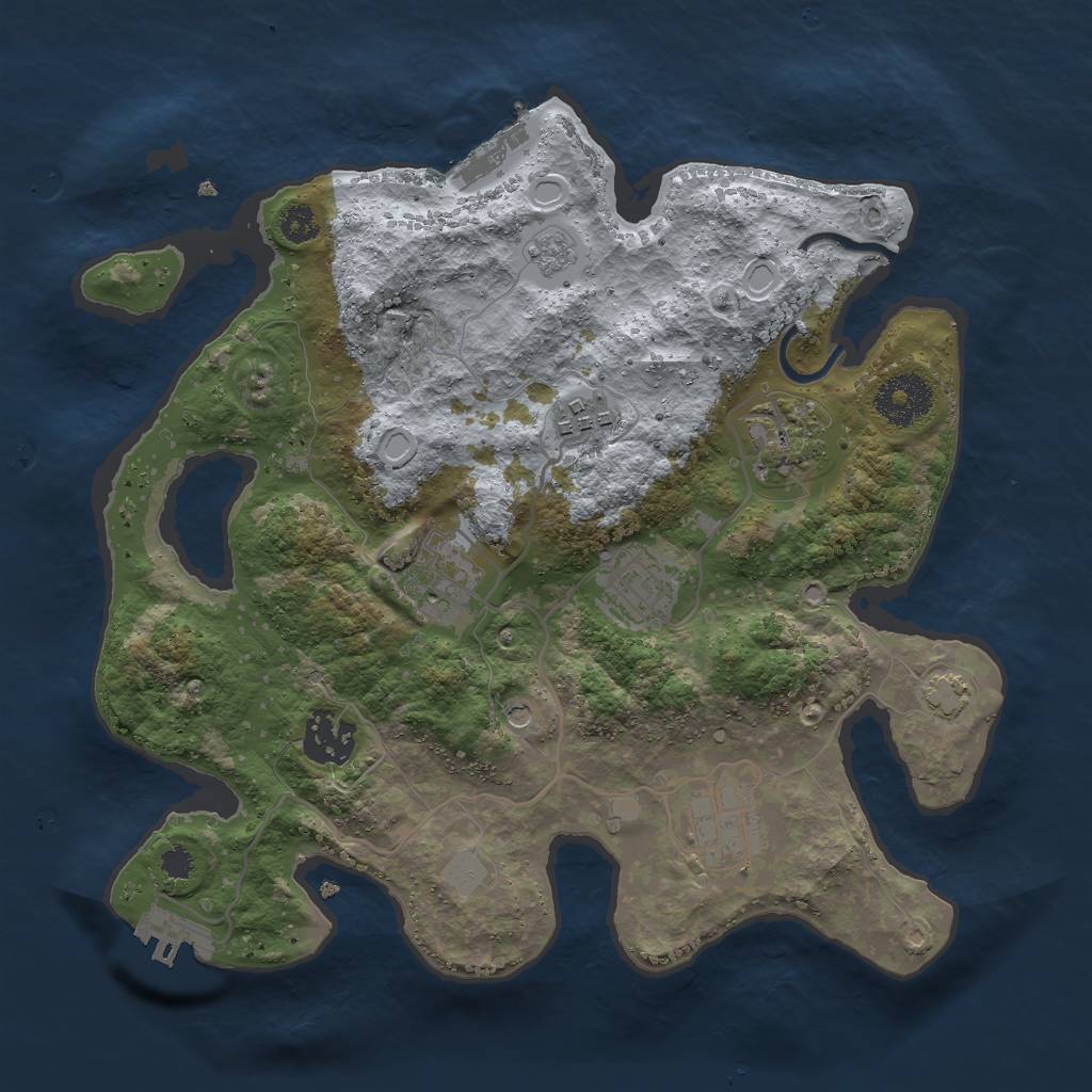 Rust Map: Procedural Map, Size: 3000, Seed: 6153675, 14 Monuments