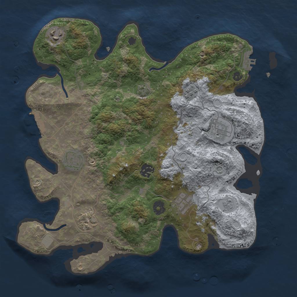 Rust Map: Procedural Map, Size: 3300, Seed: 1701310236, 15 Monuments