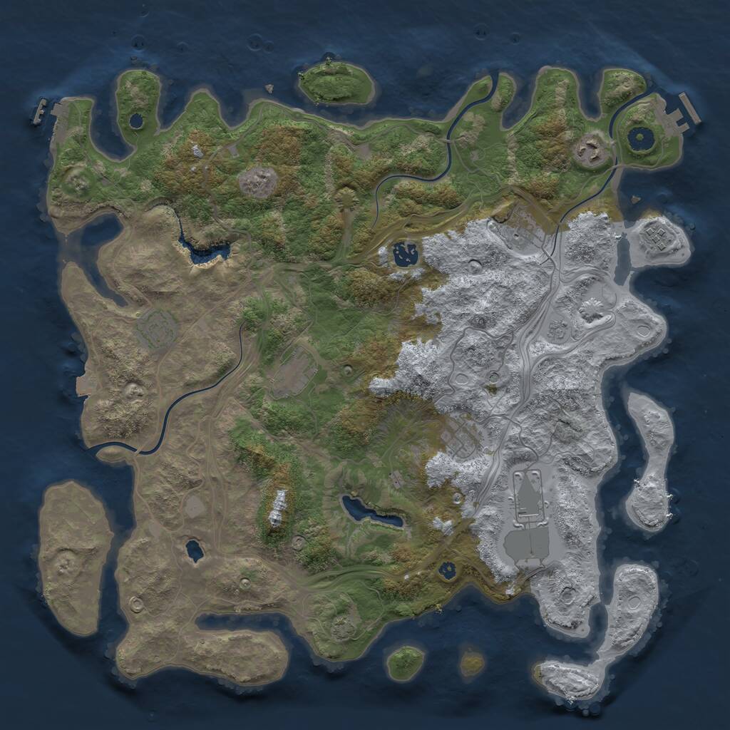 Rust Map: Procedural Map, Size: 4300, Seed: 62130777, 14 Monuments
