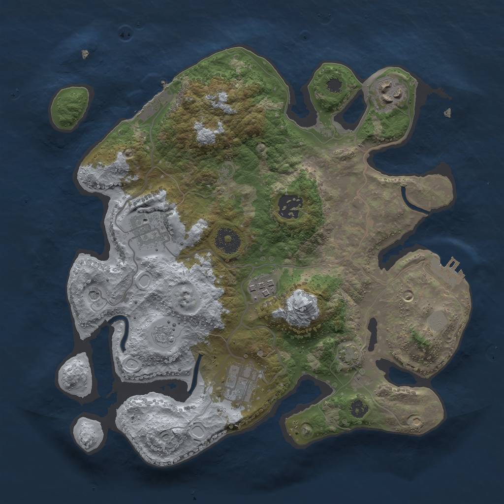 Rust Map: Procedural Map, Size: 3000, Seed: 1698369739, 13 Monuments