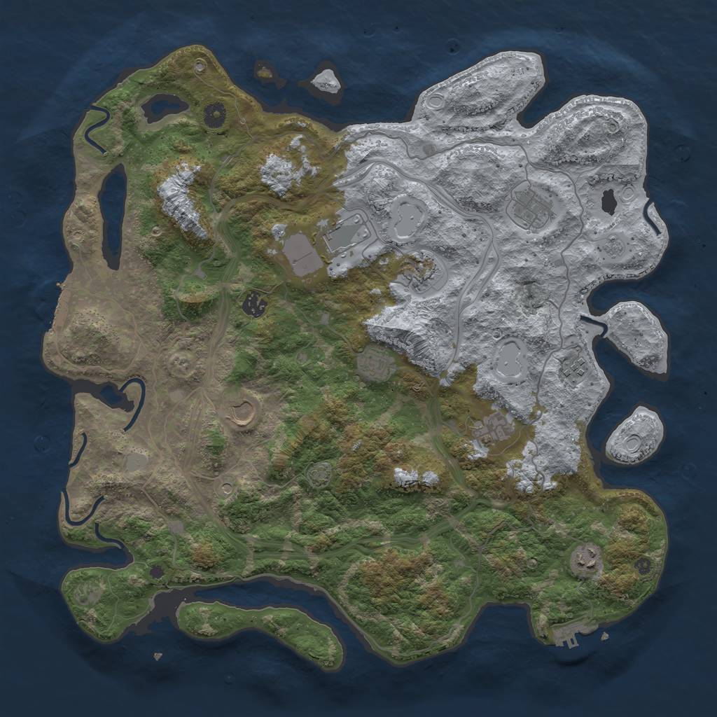Rust Map: Procedural Map, Size: 4400, Seed: 81711175, 17 Monuments