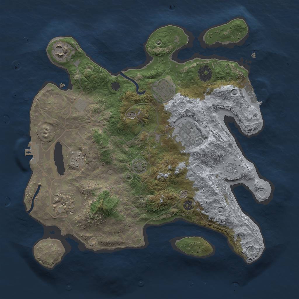 Rust Map: Procedural Map, Size: 3000, Seed: 471357006, 13 Monuments