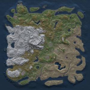 Thumbnail Rust Map: Procedural Map, Size: 5000, Seed: 979, 16 Monuments