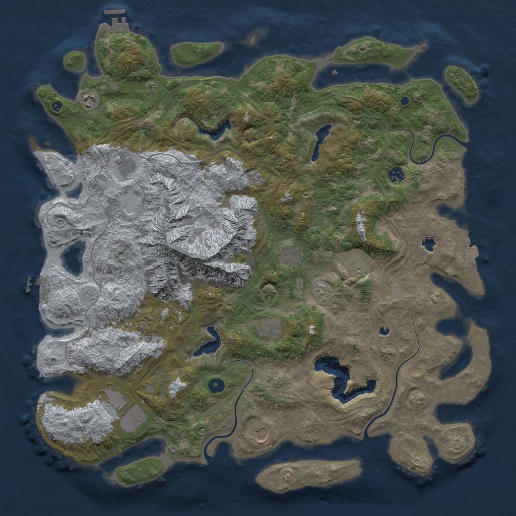 Rust Map: Procedural Map, Size: 5000, Seed: 979, 16 Monuments