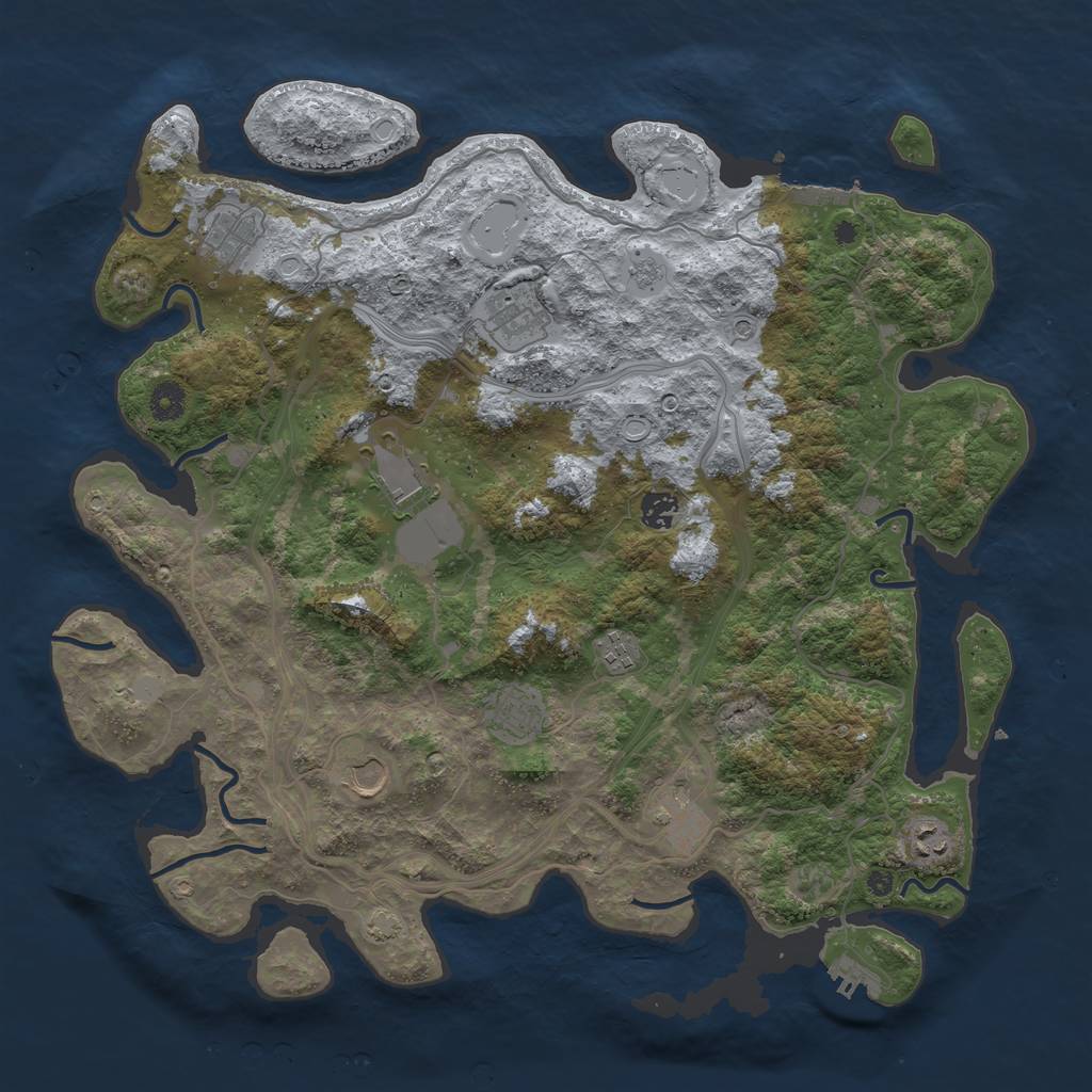 Rust Map: Procedural Map, Size: 4250, Seed: 1615834, 17 Monuments
