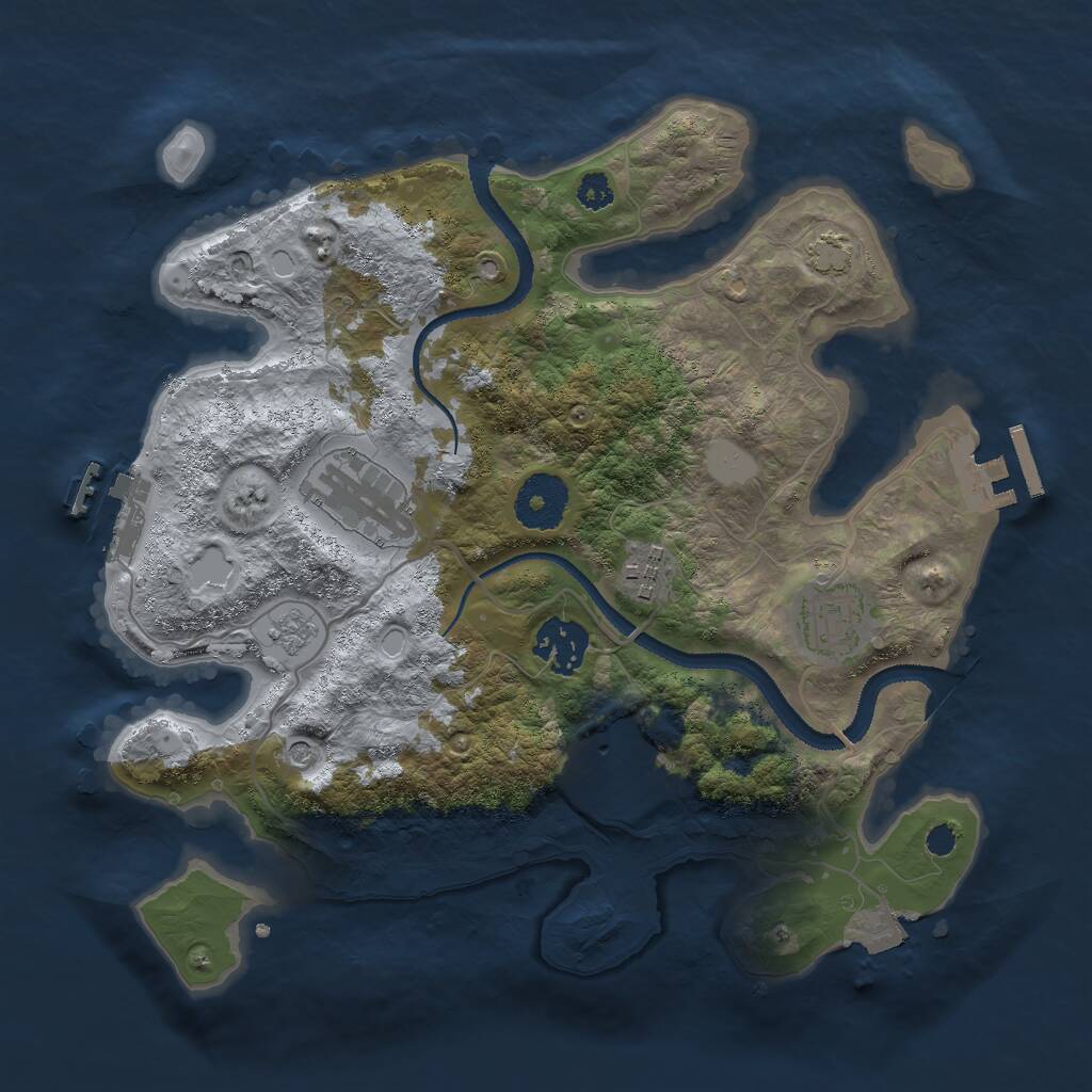 Rust Map: Procedural Map, Size: 3000, Seed: 22566, 11 Monuments