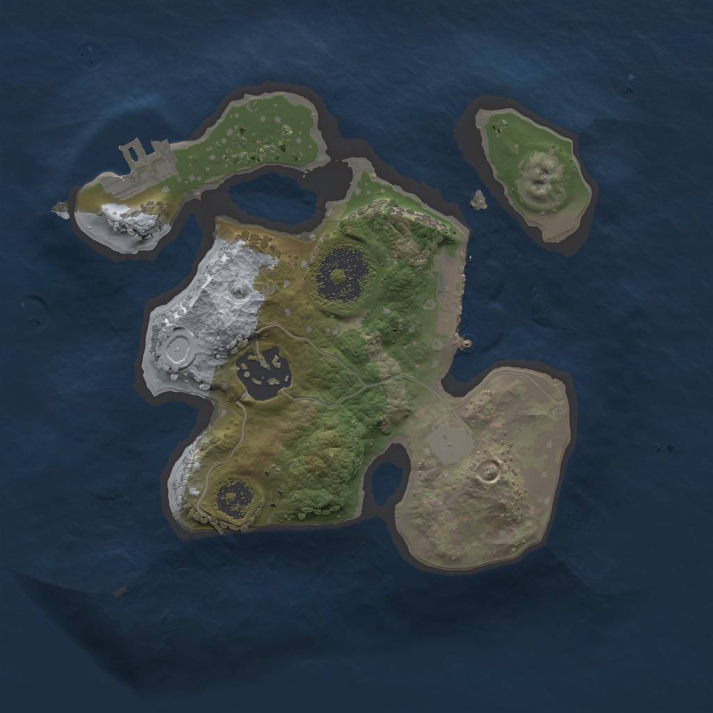 Rust Map: Procedural Map, Size: 2000, Seed: 502500276, 6 Monuments
