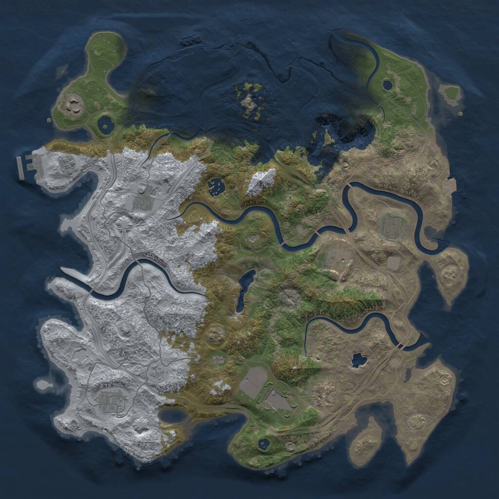 Rust Map: Procedural Map, Size: 4300, Seed: 1412386, 15 Monuments