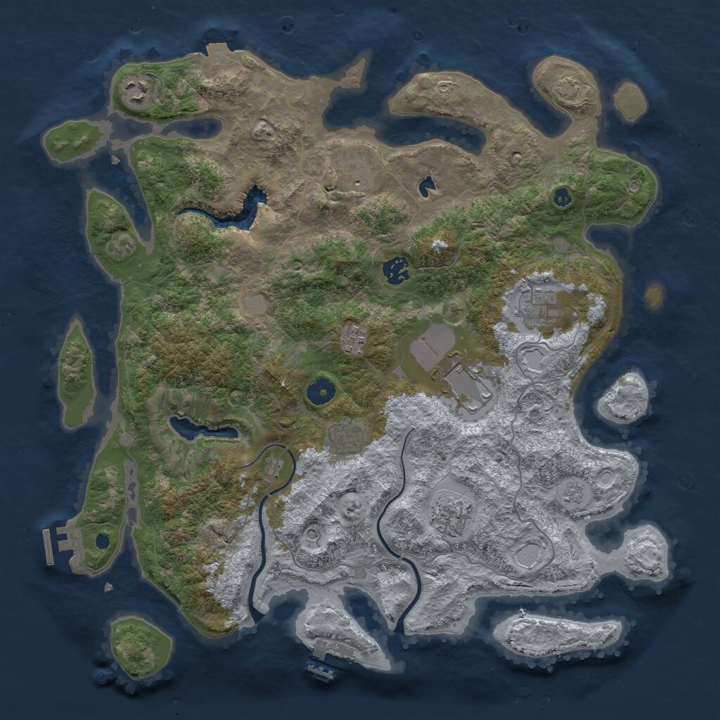 Rust Map: Procedural Map, Size: 4000, Seed: 81182705, 14 Monuments