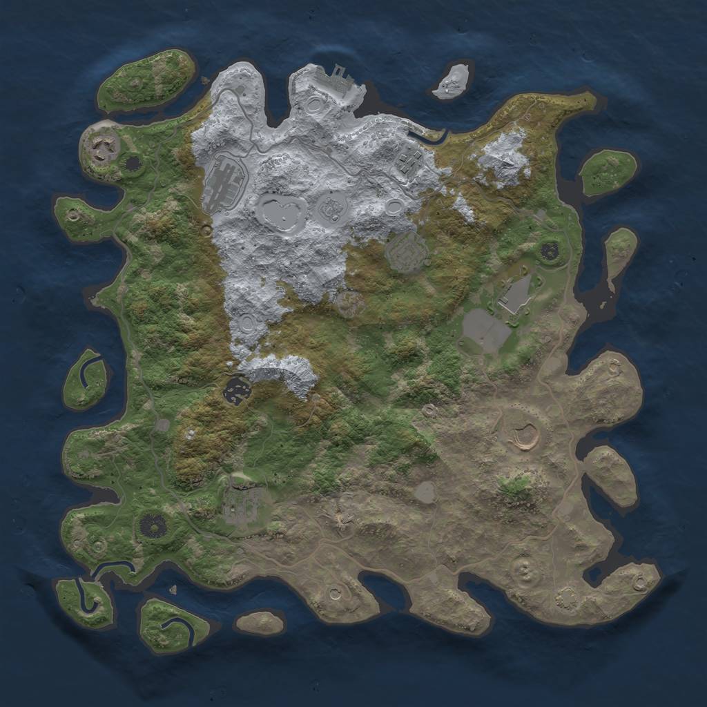 Rust Map: Procedural Map, Size: 4000, Seed: 223556, 15 Monuments