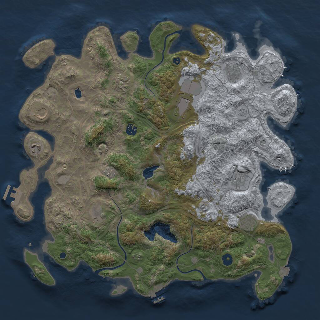 Rust Map: Procedural Map, Size: 4250, Seed: 1751809470, 16 Monuments