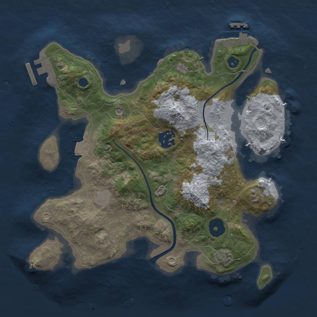 Rust Map: Procedural Map, Size: 2750, Seed: 316475242, 6 Monuments