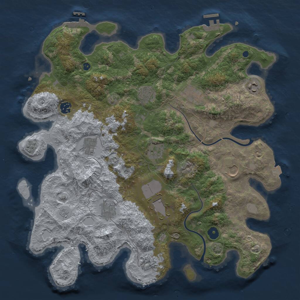 Rust Map: Procedural Map, Size: 3950, Seed: 89426342, 17 Monuments