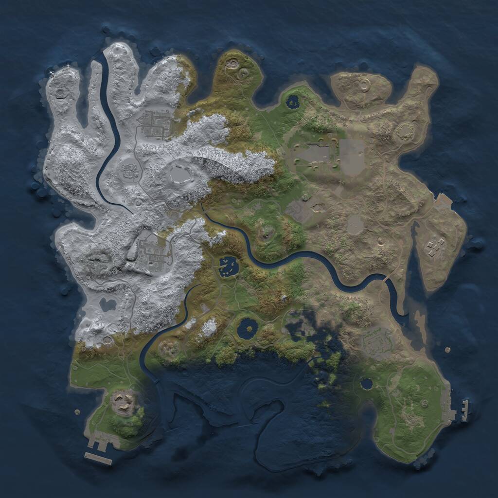 Rust Map: Procedural Map, Size: 3600, Seed: 85921321, 15 Monuments