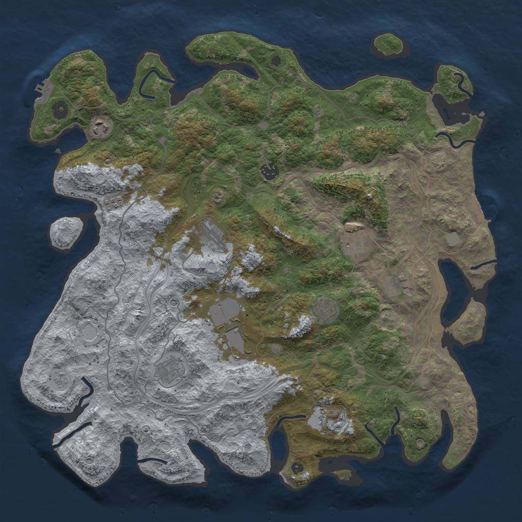 Rust Map: Procedural Map, Size: 4500, Seed: 764938668, 18 Monuments
