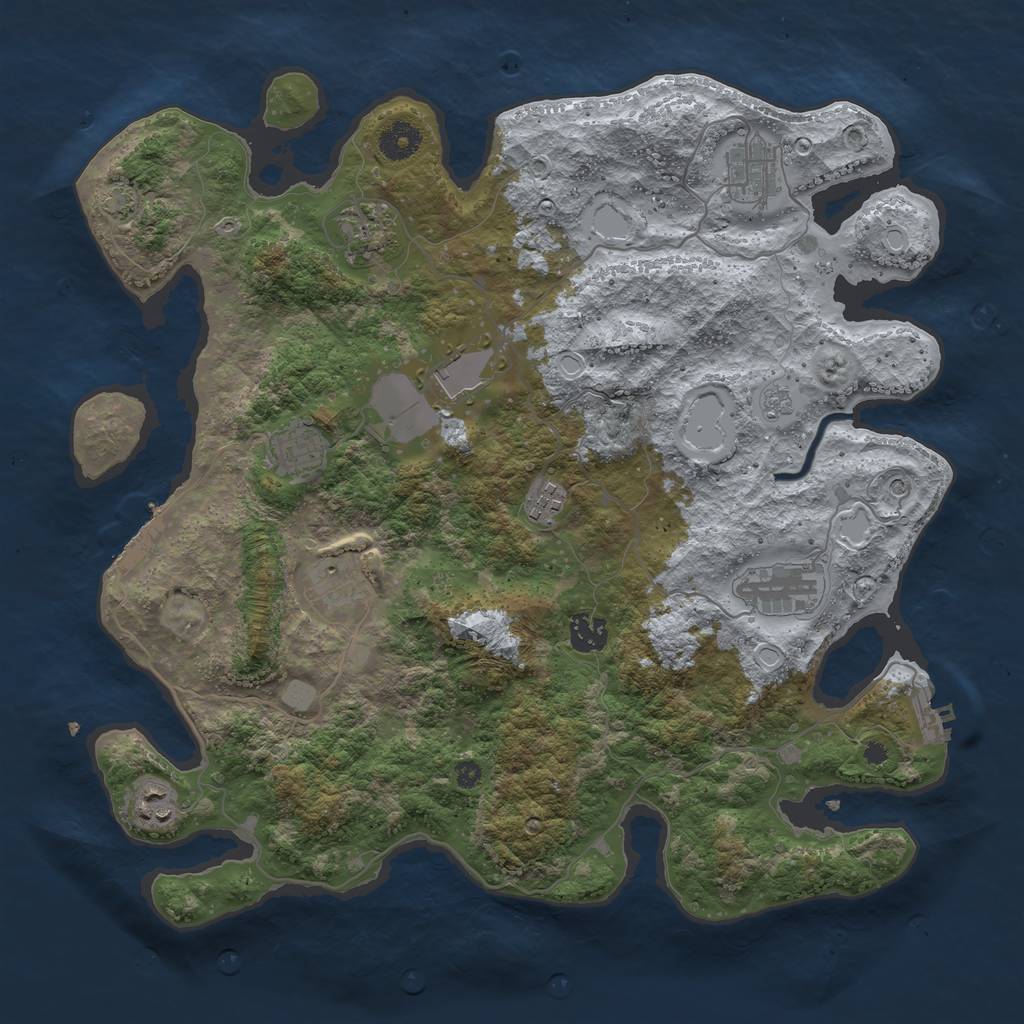 Rust Map: Procedural Map, Size: 3850, Seed: 5547040, 17 Monuments