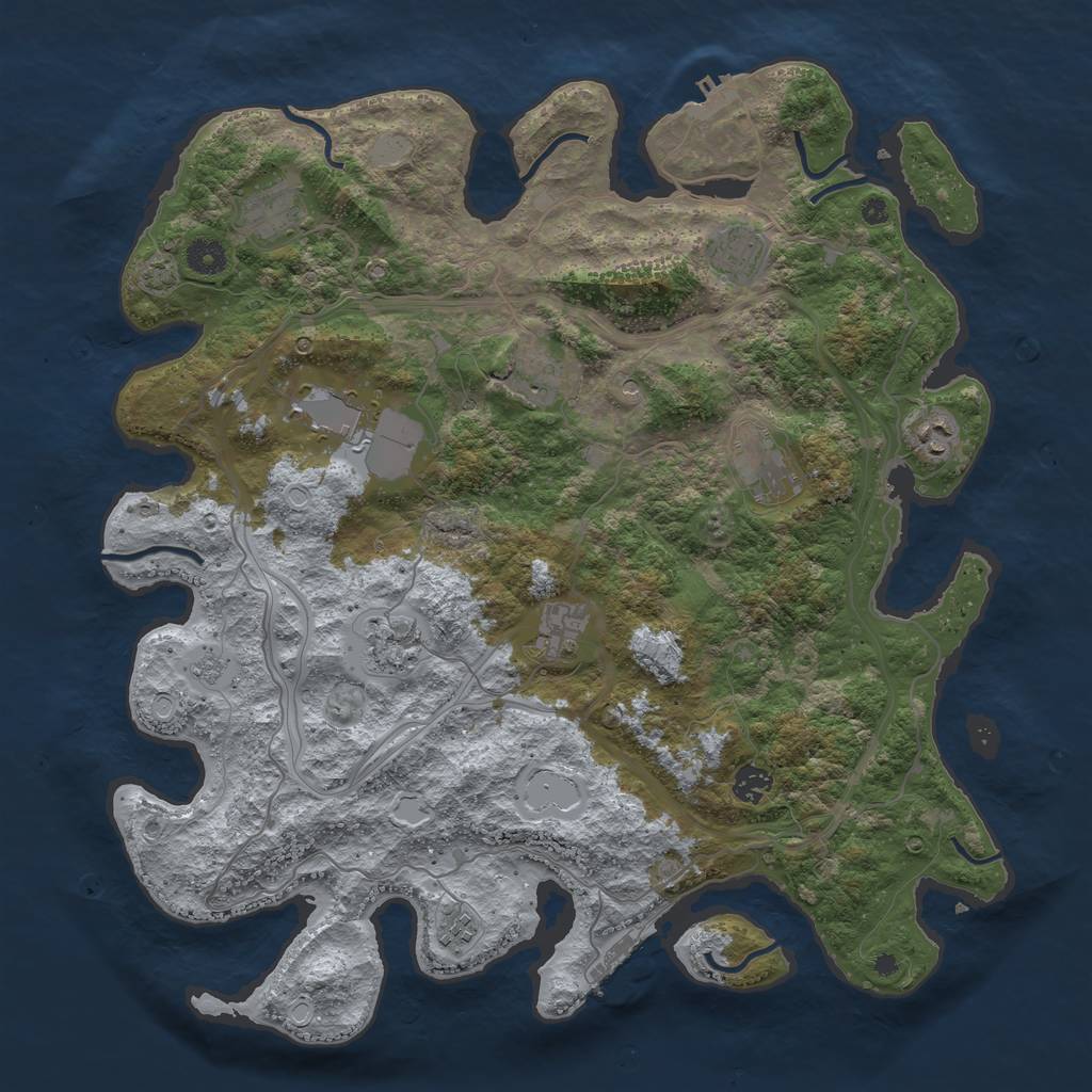 Rust Map: Procedural Map, Size: 4250, Seed: 2026679068, 18 Monuments