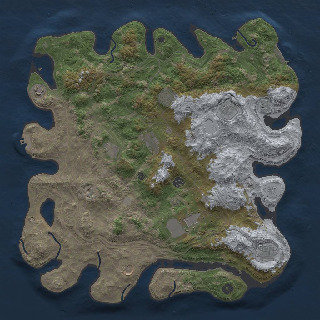 Rust Map: Procedural Map, Size: 4400, Seed: 13171338, 18 Monuments