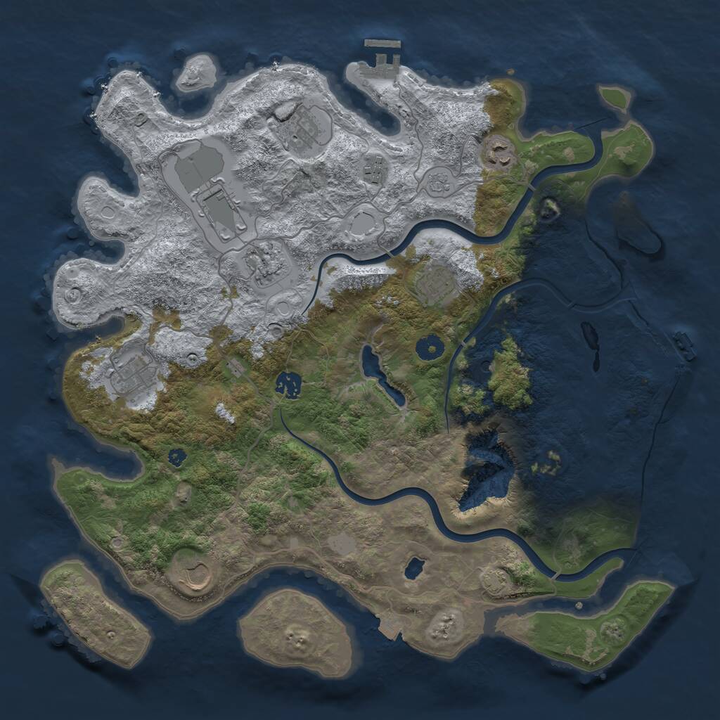 Rust Map: Procedural Map, Size: 4000, Seed: 496740904, 15 Monuments