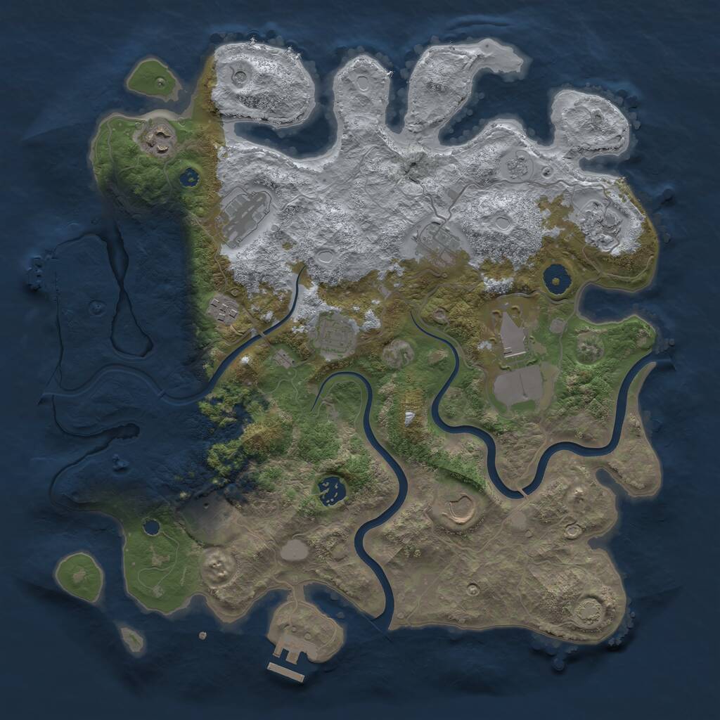 Rust Map: Procedural Map, Size: 3850, Seed: 66441505, 16 Monuments