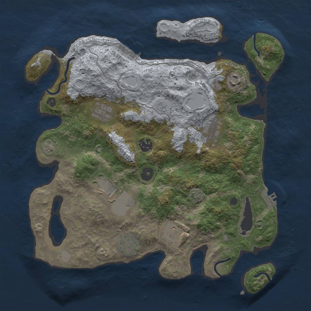 Rust Map: Procedural Map, Size: 3500, Seed: 22315454, 15 Monuments
