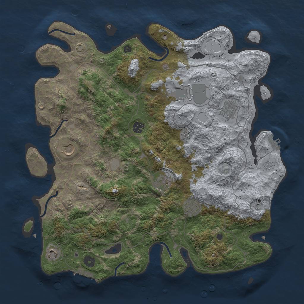 Rust Map: Procedural Map, Size: 4000, Seed: 30626991, 16 Monuments