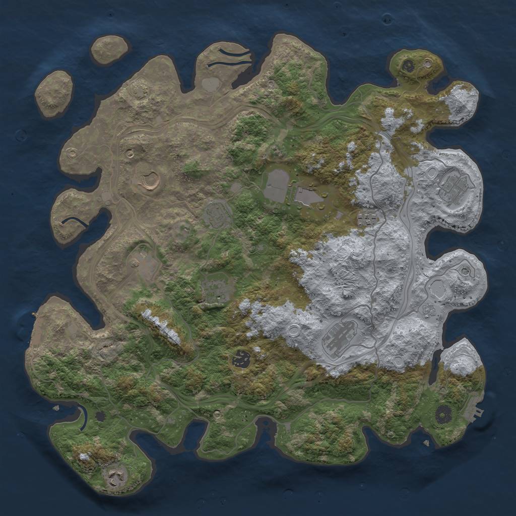 Rust Map: Procedural Map, Size: 4250, Seed: 90760947, 18 Monuments